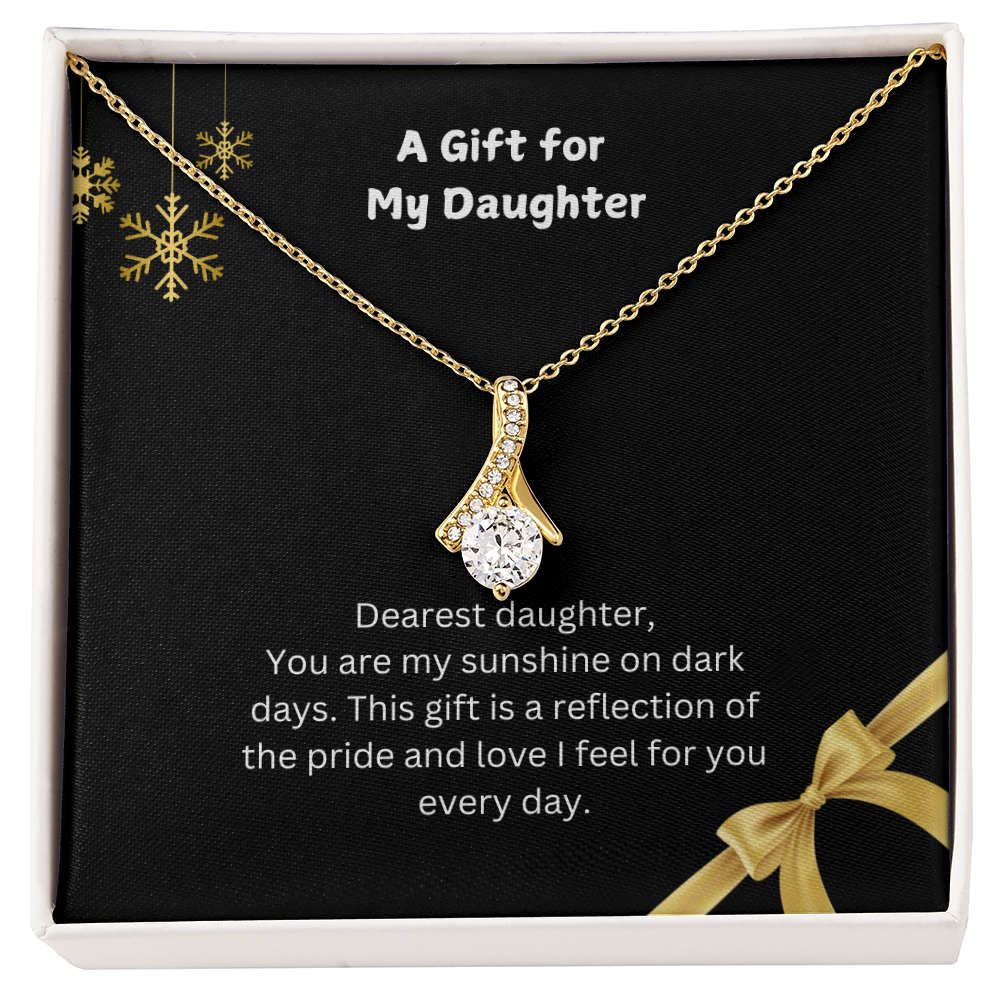 " A Gift for My Daughter "Alluring Beauty Necklace (Yellow & White Gold Variants)