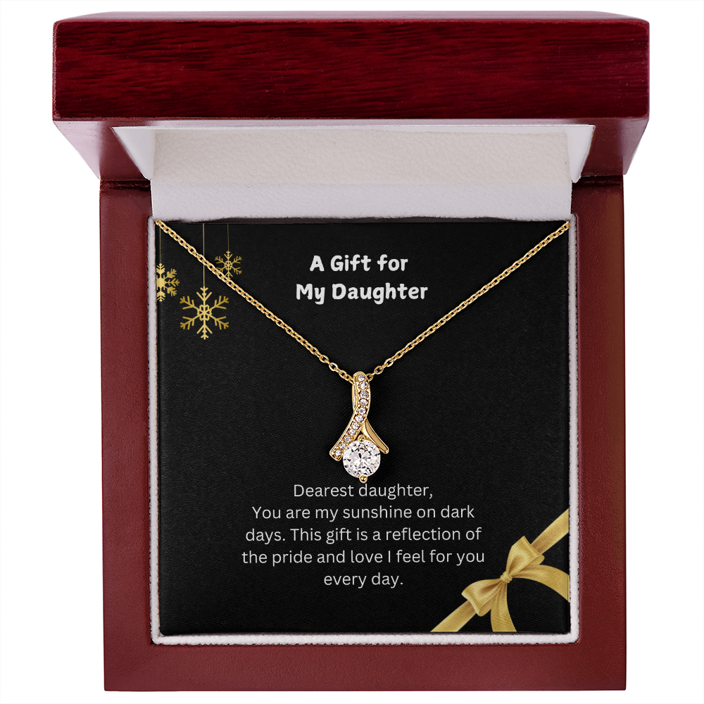 " A Gift for My Daughter "Alluring Beauty Necklace (Yellow & White Gold Variants)