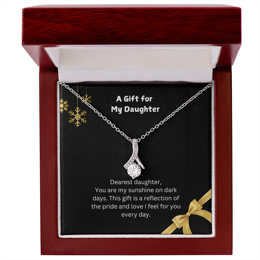 " A Gift for My Daughter "Alluring Beauty Necklace (Yellow & White Gold Variants)